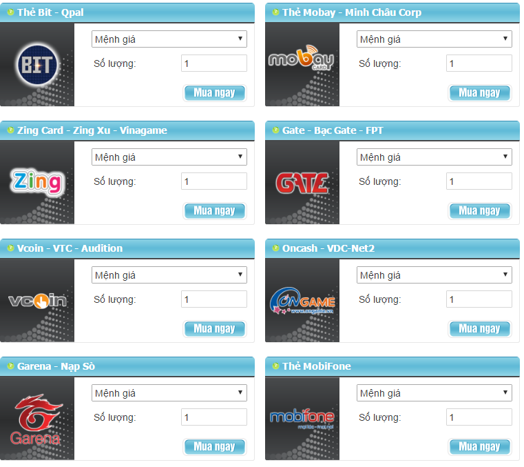 Mua thẻ game online tại Gamecards.vn 1