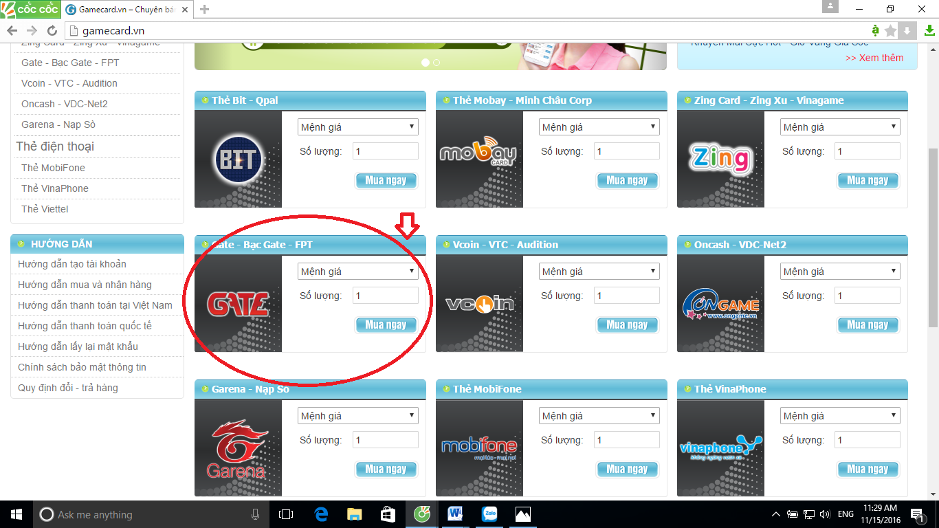 Làm thế nào để mua thẻ Gate tại nhà 2