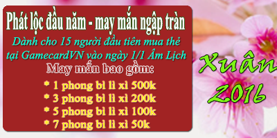 Mua thẻ game online - Nhận ngay lì xì khủng