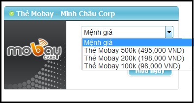 Mua thẻ Mobay thanh toán qua Visa, Mastercard và Paypal