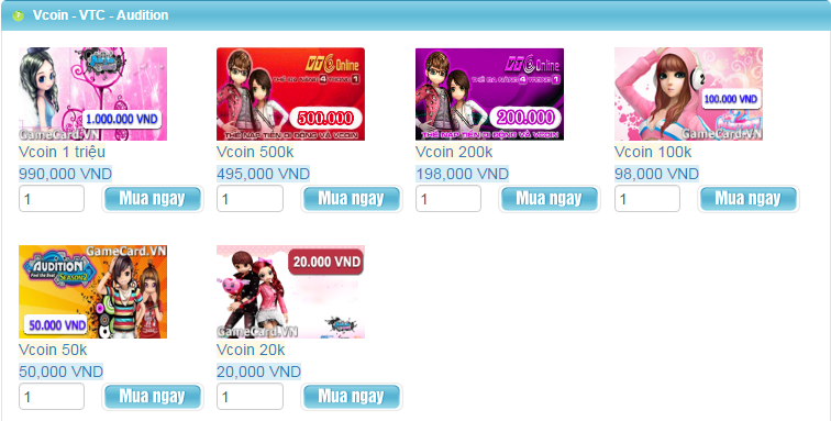 Thẻ Vcoin online cho các game thủ ở Mỹ