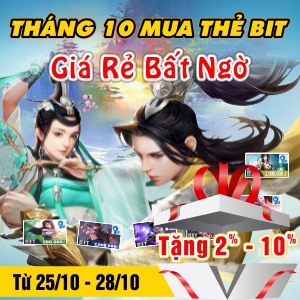 Giá Rẻ Bất Ngờ Khi Mua Thẻ Bit Từ Ngày 25/10 Đến 28/10