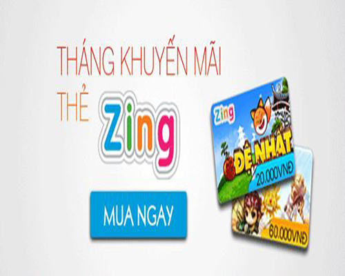 Mua thẻ Zing trải nghiệm game VNG, nhận quà cực sốc